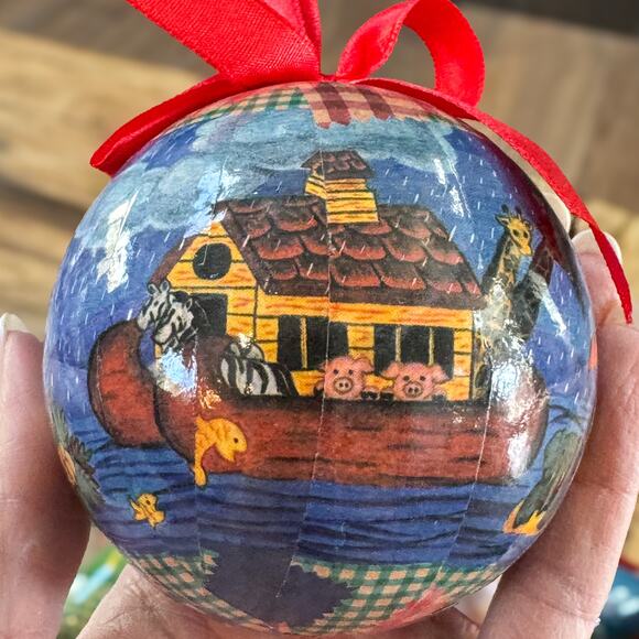 1996 Noah's Ark Christmas Ornaments Set of 12 Star and Ball Shaped Vintage Bible - Picture 9 of 16